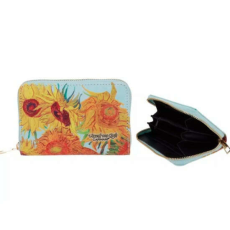  H.C.021-4911 Műbőr pénztárca 14,5x9,5x2,7cm,Van Gogh:Napraforgók