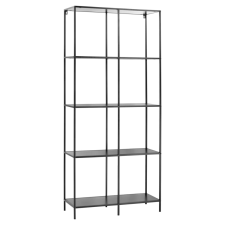 H&S Collection fekete 4 szintes faliállvány 78 x 30 x 170 cm bútor