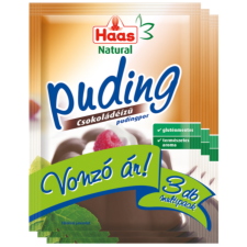 Haas Natural csokoládéízű pudingpor 3x44 g reform élelmiszer