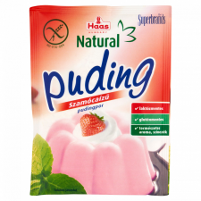 Haas Natural szamócaízű pudingpor 40 g alapvető élelmiszer