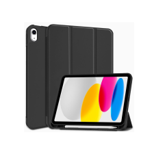 Haffner Apple iPad 10.9 (2022) tablet tok (Smart Case) on/off funkcióval, Apple Pencil tartóval - black (ECO csomagolás) tablet tok