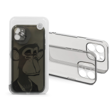 Haffner Apple iPhone 12 szilikon hátlap - Gray Monkey - átlátszó tok és táska