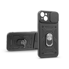 Haffner Apple iPhone 14 Plus ütésálló hátlap gyűrűvel és kameravédővel - Slide Armor -  fekete tok és táska
