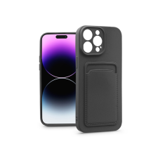 Haffner Apple iPhone 14 Pro Max szilikon hátlap kártyatartóval - Card Case - fekete tok és táska