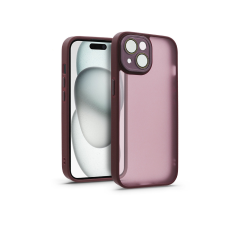 Haffner Apple iPhone 15 hátlap kameravédő peremmel, lencsevédő üveggel - Variete - bíbor (HF240058) tok és táska
