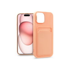 Haffner Apple iPhone 15 Plus szilikon hátlap kártyatartóval - Card Case - pink (5903396211959) tok és táska