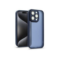 Haffner Apple iPhone 15 Pro hátlap kameravédő peremmel, lencsevédő üveggel - Variete - sötétkék tok és táska