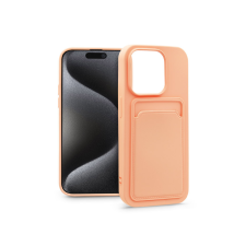 Haffner Apple iPhone 15 Pro Max szilikon hátlap kártyatartóval - Card Case - pink tok és táska