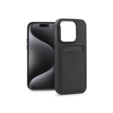 Haffner Apple iPhone 15 Pro szilikon hátlap kártyatartóval - Card Case - fekete (PT-6847) tok és táska