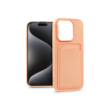 Haffner Apple iPhone 15 Pro szilikon hátlap kártyatartóval - Card Case - pink tok és táska