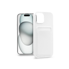 Haffner Apple iPhone 15 szilikon hátlap kártyatartóval - Card Case - fehér (5903396217333) tok és táska