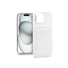 Haffner Apple iPhone 15 szilikon hátlap kártyatartóval - Card Case - fehér (PT-6840) tok és táska
