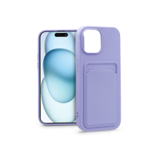 Haffner Apple iPhone 15 szilikon hátlap kártyatartóval - Card Case - lila (PT-6842) tok és táska