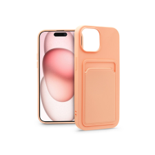Haffner Apple iPhone 15 szilikon hátlap kártyatartóval - Card Case - pink tok és táska