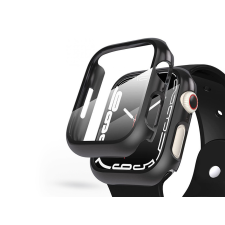 Haffner Apple Watch 7/Series 8 (45 mm) védőtok beépített edzett üveggel - DEFENSE 360 - fekete (ECO csomagolás) okosóra kellék