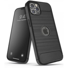 Haffner Carbon szilikon hátlap Logo kivágással iPhone 14 Pro fekete tok és táska