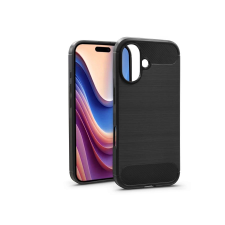 Haffner Carbon szilikon tok - Apple iPhone 16 Plus - fekete tok és táska
