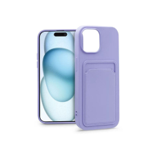 Haffner Card Case Apple iPhone 15 Plus szilikon tok kártyatartóval lila (PT-6845) tok és táska
