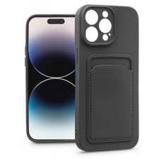 Haffner Card Case szilikon hátlap iPhone 14 Pro fekete tok és táska