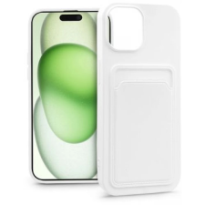 Haffner Card Case szilikon hátlap iPhone 15 Plus fehér mobiltelefon kellék