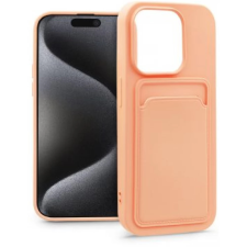 Haffner Card Case szilikon hátlap iPhone 15 Pro rózsaszín mobiltelefon kellék
