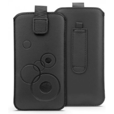 Haffner Deco Univerzális kihúzható ökobőr tok iPhone 13/13 Pro fekete tok és táska