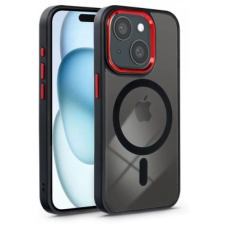 Haffner Edge Mag Cover szilikon hátlap iPhone 15 Plus átlátszó-fekete-piros mobiltelefon kellék