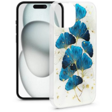 Haffner Gold Glam szilikon hátlap iPhone 15 fehér-levél tok és táska
