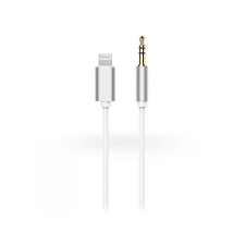 Haffner Lightning - 3,5 mm jack audio kábel 1 m-es vezetékkel - fehér mobiltelefon kellék