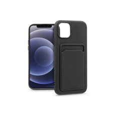 Haffner PT-6691 iPhone 12/12 Pro fekete szilikon hátlap kártyatartóval tok és táska