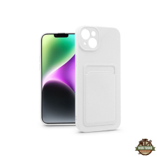 Haffner PT-6734 iPhone 14 Plus fehér szilikon hátlap kártyatartóval tok és táska