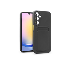 Haffner Samsung Galaxy A25 5G szilikon hátlap kártyatartóval - Card Case - fekete tok és táska