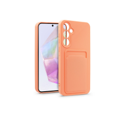 Haffner Samsung SM-A356 Galaxy A35 5G szilikon hátlap kártyatartóval - Card Case - rózsaszín tok és táska