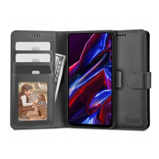 Haffner Tech-Protect Wallet Book Flip bőrtok - Xiaomi Redmi Note 12 5G/Poco X5 5G - fekete tok és táska