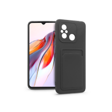 Haffner Xiaomi Redmi 12C szilikon hátlap kártyatartóval - Card Case - fekete (PT-6789) tok és táska