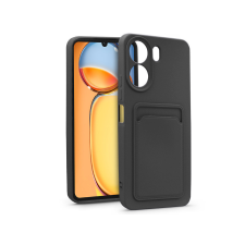 Haffner Xiaomi Redmi 13C szilikon hátlap kártyatartóval - Card Case - fekete tok és táska