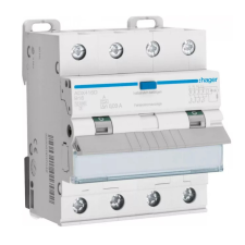 Hager ADX416D Áramvédős kismegszakító 3P+N, B-16A, 30mA, 10kA, A villanyszerelés