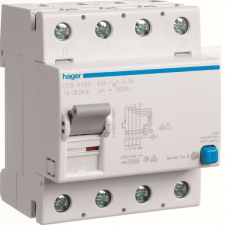 Hager CFB440D Fi-relé, 4P, 40A, 300mA, B villanyszerelés