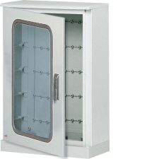 Hager FL527B Műanyag állószekrény lábazatttal, átlátszó ajtós, 1200x850x300, IP65 villanyszerelés