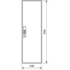 Hager FWB61D Univers mezős elosztó, falon kívüli, IP44, üres, 950x300x161mm villanyszerelés
