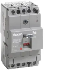 Hager HDA080L Kompakt megszakító x160, 3P, 80A, 18kA, fix TM kioldóval villanyszerelés