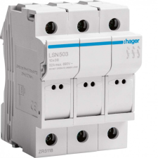 Hager LSN503 Biztosítós szakaszoló, L38, 3P, 10,3x38mm, 32A, 3M villanyszerelés