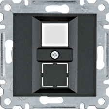 Hager Lumina WL2323 Keystone adapter informatikai csatlakozóaljzathoz fekete burkolattal, keret nélkül villanyszerelés