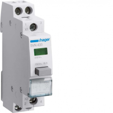 Hager SVN433 Nyomókapcsoló, 2Z, 16A, 230V AC, zöld jelzőlámpával, moduláris, 1M villanyszerelés