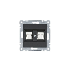 Hager WL2143 Dupla számítógépaljzat RJ45, cat.5e, FTP - fekete villanyszerelés
