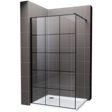 Hagser Agatha zuhanykabin fal walk-in 100 cm fekete matt üveg/átlátszó üveg HGR11000022 kád, zuhanykabin