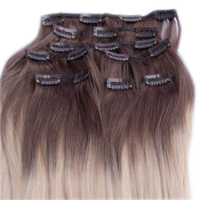 HairExtensionShop Csatos Emberi Póthaj Ombre Színben 60cm (Szín #OMBRE) póthaj