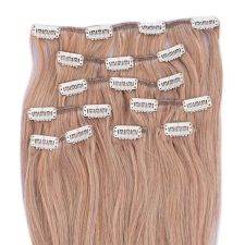 HairExtensionShop Csatos Emberi Póthaj Sötétszőke Színben 60cm (Szín #12) póthaj