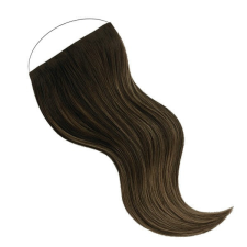 HairExtensionShop Damilos Flip-In Emberi Póthaj Sötétbarna Színben 60cm (Szín #4) póthaj