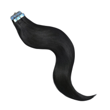 HairExtensionShop TAPE IN Ragasztócsíkos Póthaj Koromfekete Színben 50cm (Szín #1) póthaj